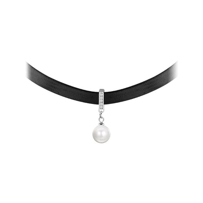 Sexy Simple Style Geometric Pu Leather Alloy Inlay Artificial Pearls Rhinestones Zircon Women's Choker