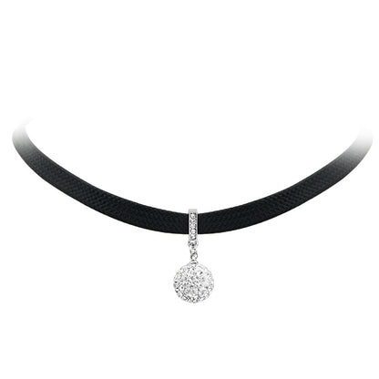 Sexy Simple Style Geometric Pu Leather Alloy Inlay Artificial Pearls Rhinestones Zircon Women's Choker