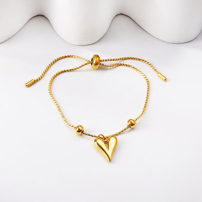 Casual Streetwear Star Heart Shape Stainless Steel Plating Bracelets