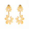 1 Pair Simple Style Flower Plating Stainless Steel Drop Earrings