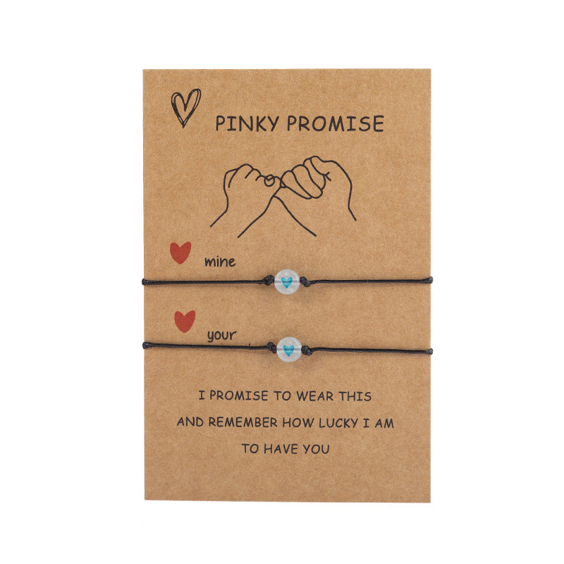 Simple Style Heart Shape Arylic Luminous Couple Bracelets