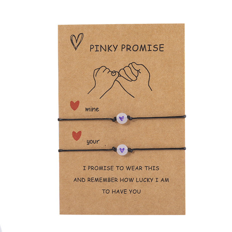 Simple Style Heart Shape Arylic Luminous Couple Bracelets