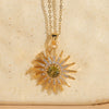 Classic Style Shiny Sun Copper 14k Gold Plated Zircon Pendant Necklace In Bulk