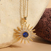 Classic Style Shiny Sun Copper 14k Gold Plated Zircon Pendant Necklace In Bulk