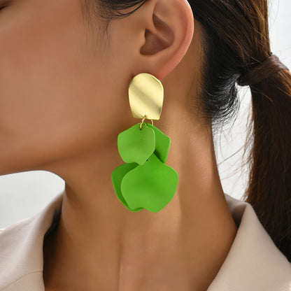 1 Pair Elegant Luxurious Sweet Petal Alloy Dangling Earrings