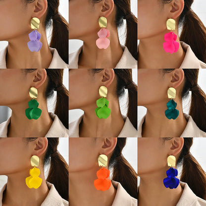 1 Pair Elegant Luxurious Sweet Petal Alloy Dangling Earrings