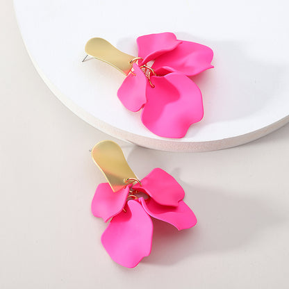 1 Pair Elegant Luxurious Sweet Petal Alloy Dangling Earrings