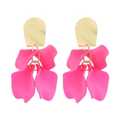 1 Pair Elegant Luxurious Sweet Petal Alloy Dangling Earrings