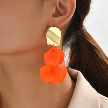 1 Pair Elegant Luxurious Sweet Petal Alloy Dangling Earrings