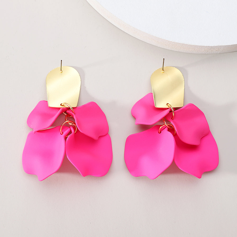 1 Pair Elegant Luxurious Sweet Petal Alloy Dangling Earrings