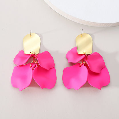 1 Pair Elegant Luxurious Sweet Petal Alloy Dangling Earrings