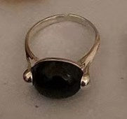 Retro Simple Style Oval Sterling Silver Plating Inlay Agate Open Ring