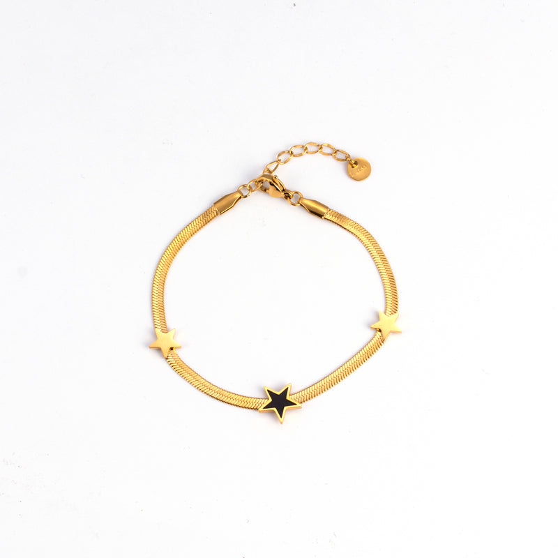 Simple Style Pentagram Stainless Steel Plating 18k Gold Plated Bracelets