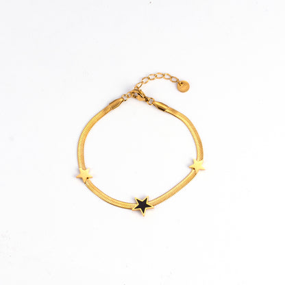 Simple Style Pentagram Stainless Steel Plating 18k Gold Plated Bracelets