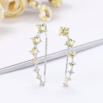 1 Pair Glam Solid Color Plating Inlay Sterling Silver Zircon Ear Studs