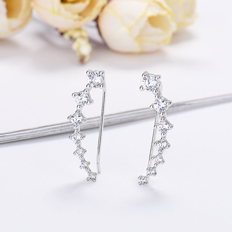 1 Pair Glam Solid Color Plating Inlay Sterling Silver Zircon Ear Studs