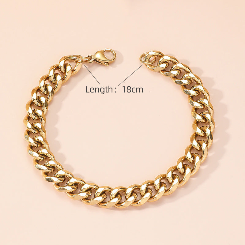 Casual Classic Style Solid Color Titanium Steel Polishing Plating 18k Gold Plated Bracelets