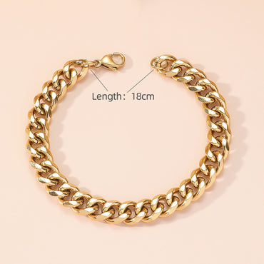 Casual Classic Style Solid Color Titanium Steel Polishing Plating 18k Gold Plated Bracelets