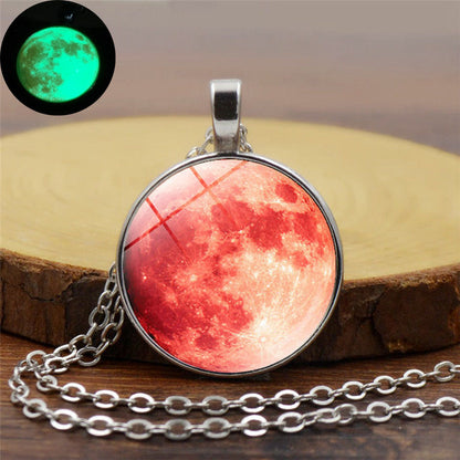 Simple Style Moon Alloy Plating Inlay Glass Unisex Pendant Necklace