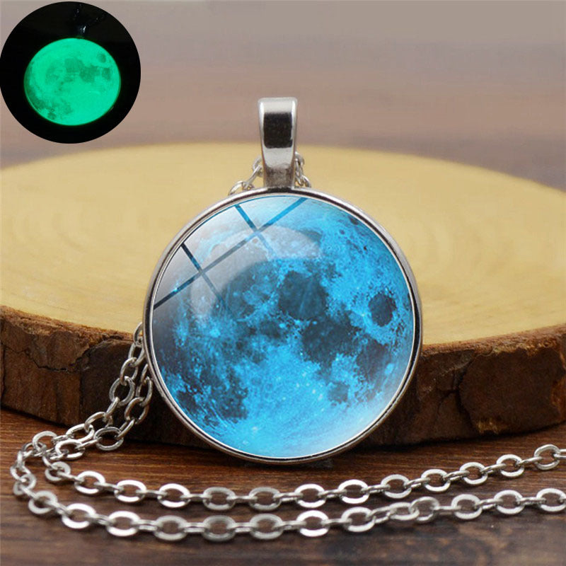 Simple Style Moon Alloy Plating Inlay Glass Unisex Pendant Necklace