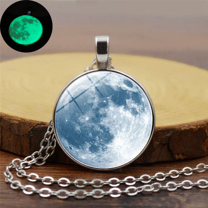 Simple Style Moon Alloy Plating Inlay Glass Unisex Pendant Necklace