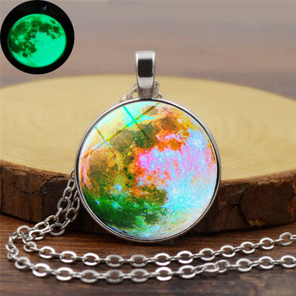 Simple Style Moon Alloy Plating Inlay Glass Unisex Pendant Necklace