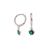 1 Pair Simple Style Round Inlay Sterling Silver Birthstone Drop Earrings