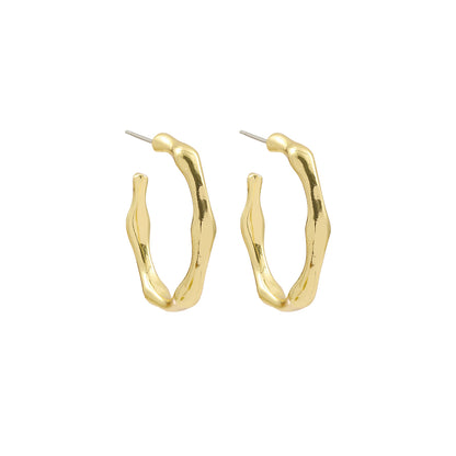 1 Pair Simple Style C Shape Stripe Plating Alloy Earrings