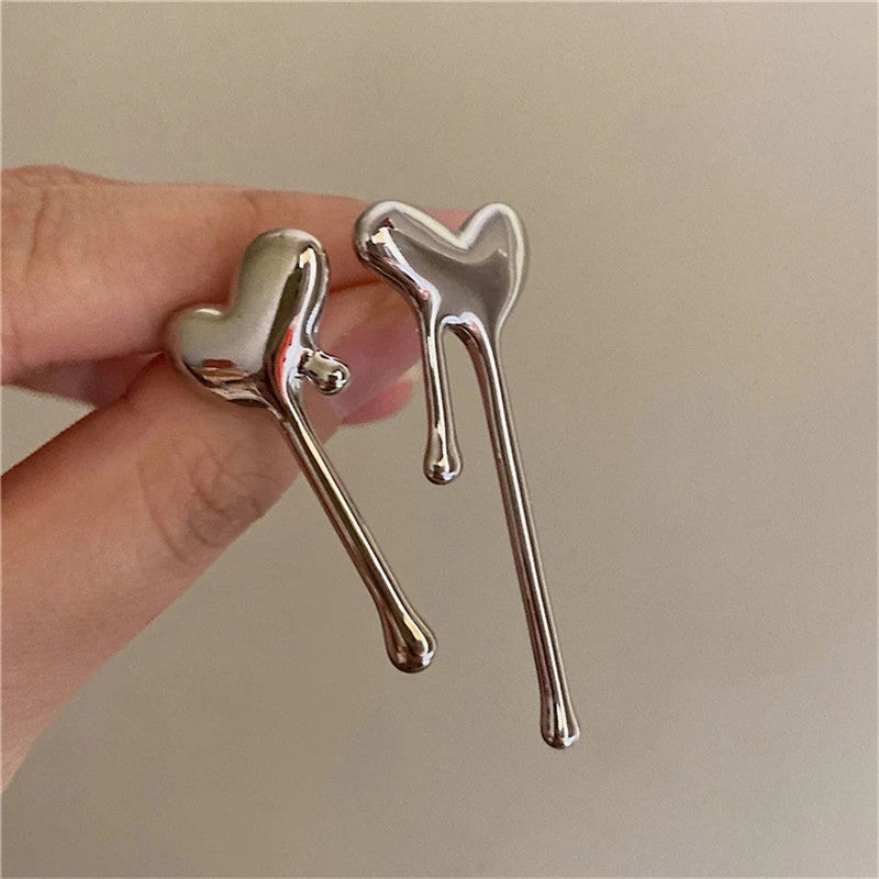 1 Pair Sweet Simple Style Heart Shape Plating Alloy Ear Studs
