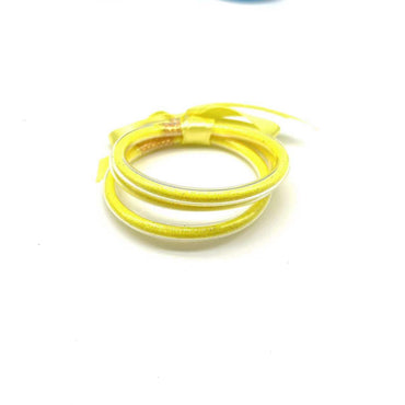 Retro Simple Style Round Solid Color Pvc Plastic Kid's Buddhist Bangle