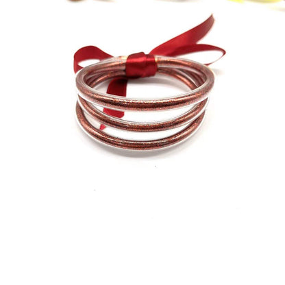 Retro Simple Style Round Solid Color Pvc Plastic Kid's Buddhist Bangle