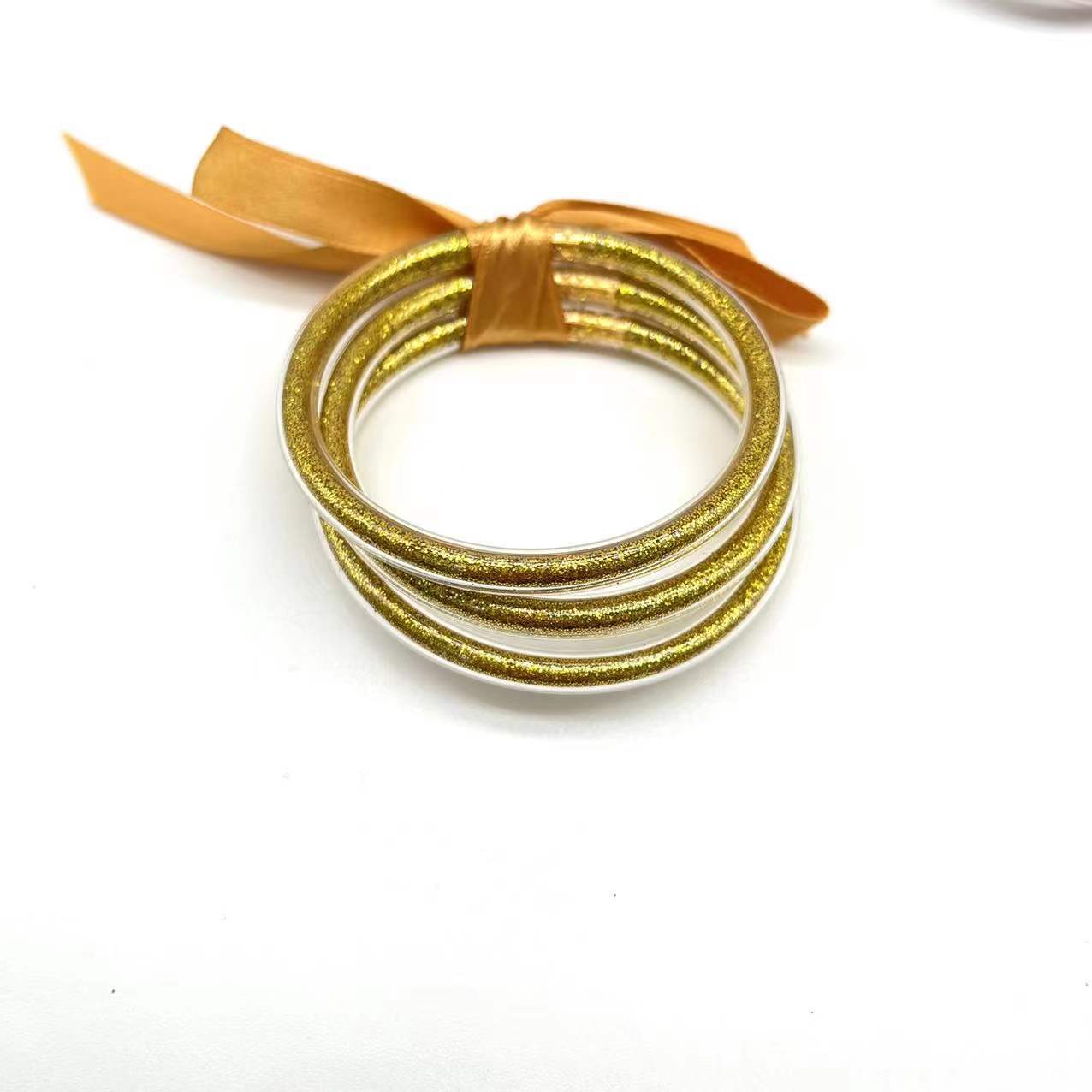 Retro Simple Style Round Solid Color Pvc Plastic Kid's Buddhist Bangle