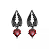 1 Pair Hip-hop Punk Heart Shape Wings Plating Inlay Stainless Steel Zircon 18k Gold Plated Gold Plated Drop Earrings