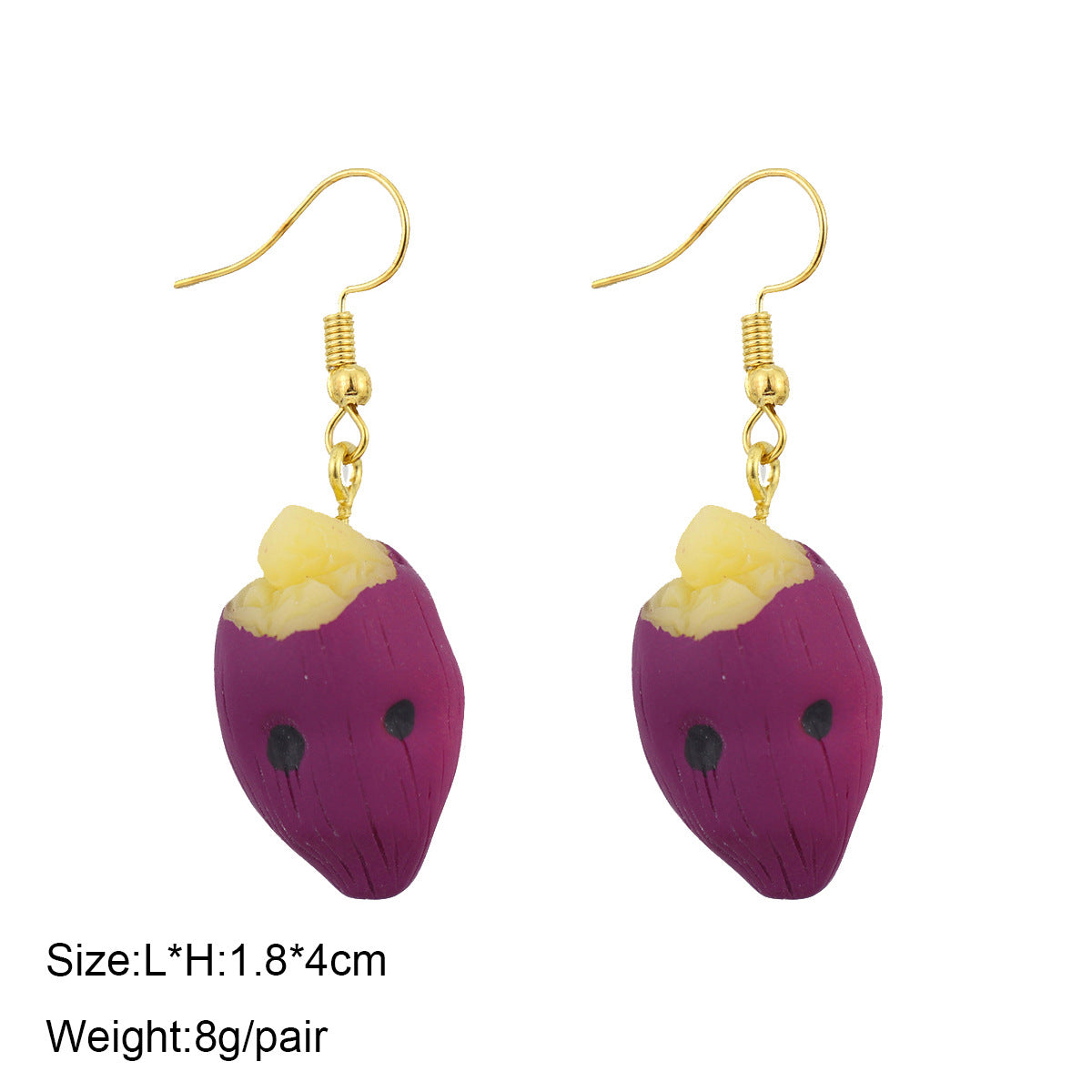 1 Pair Cute Ice Cream 1605 Coffee Fruit Plastic Resin Drop Earrings