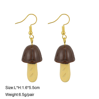 1 Pair Cute Ice Cream 1605 Coffee Fruit Plastic Resin Drop Earrings