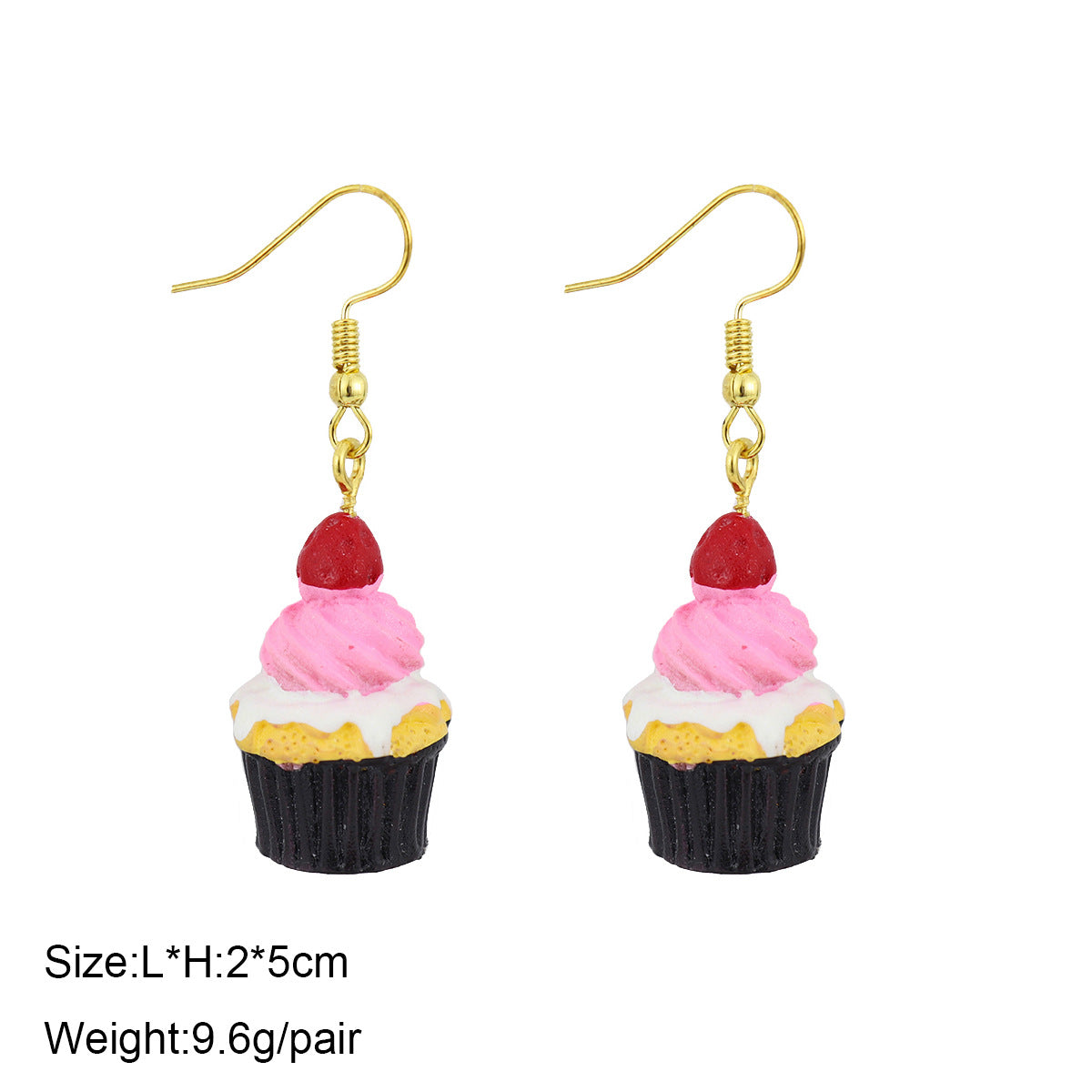 1 Pair Cute Ice Cream 1605 Coffee Fruit Plastic Resin Drop Earrings