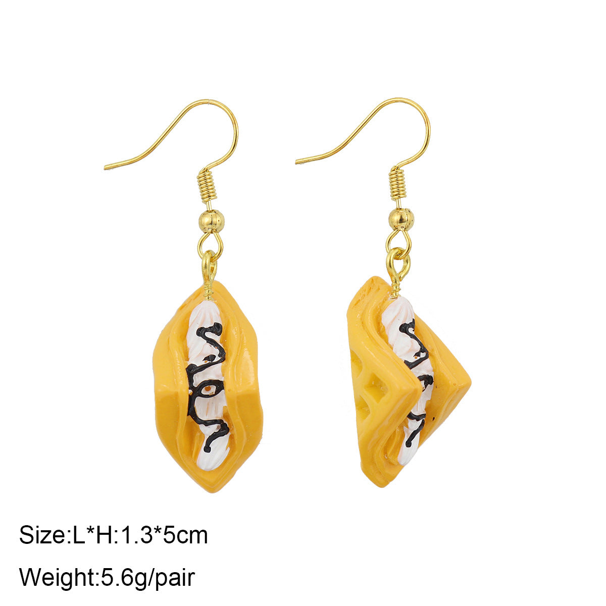 1 Pair Cute Ice Cream 1605 Coffee Fruit Plastic Resin Drop Earrings