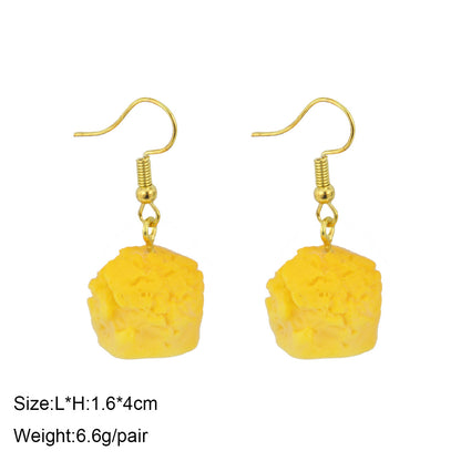 1 Pair Cute Ice Cream 1605 Coffee Fruit Plastic Resin Drop Earrings