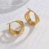 1 Pair Simple Style Streetwear Solid Color Plating Stainless Steel 18k Gold Plated Hoop Earrings