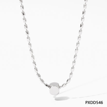 Casual Simple Style Solid Color Stainless Steel Plating Gold Plated Long Necklace Necklace