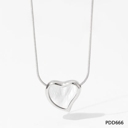 Casual Simple Style Heart Shape Stainless Steel Plating Inlay Artificial Gemstones Gold Plated Necklace