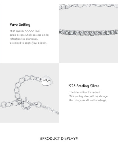 Ig Style Luxurious Wedding Round Sterling Silver Plating Inlay Zircon Rhodium Plated Tennis Bracelet