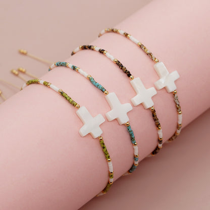 Simple Style Heart Shape Shell Beaded Women's Bracelets