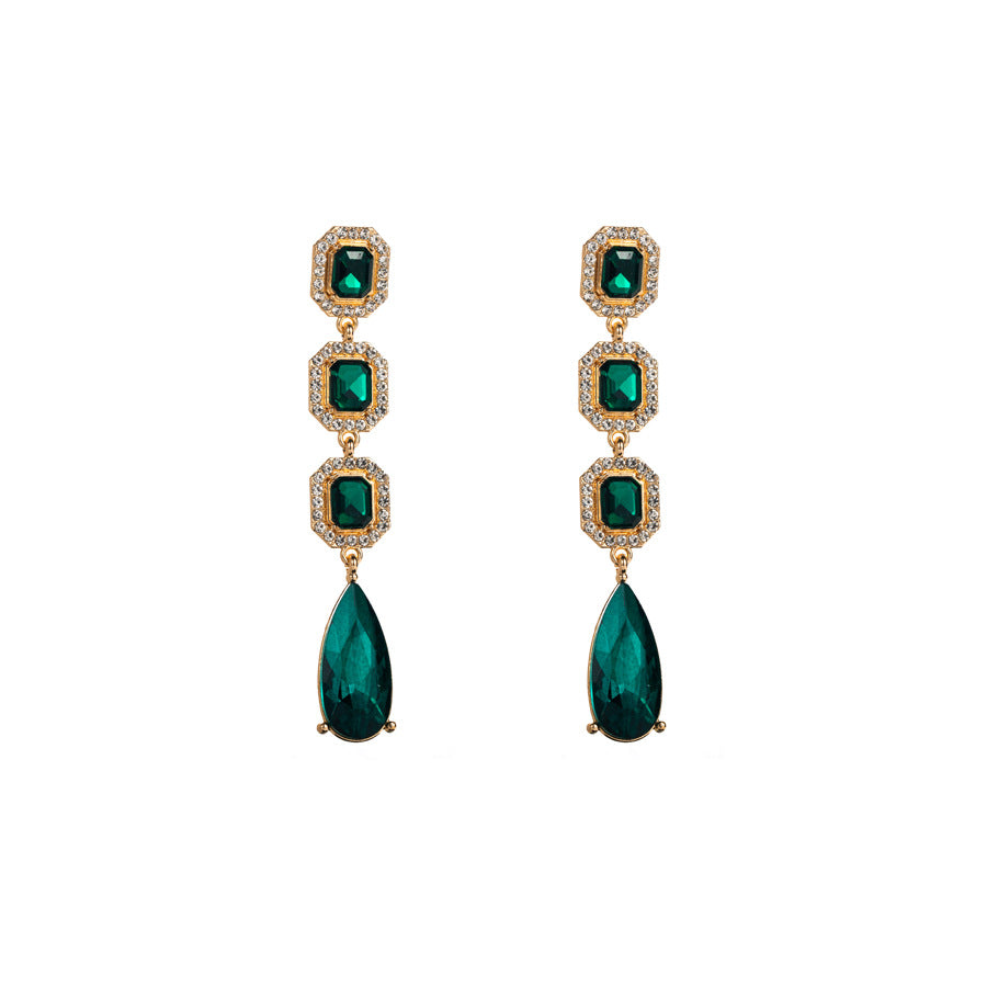 1 Pair Simple Style Water Droplets Inlay Alloy Zircon Drop Earrings