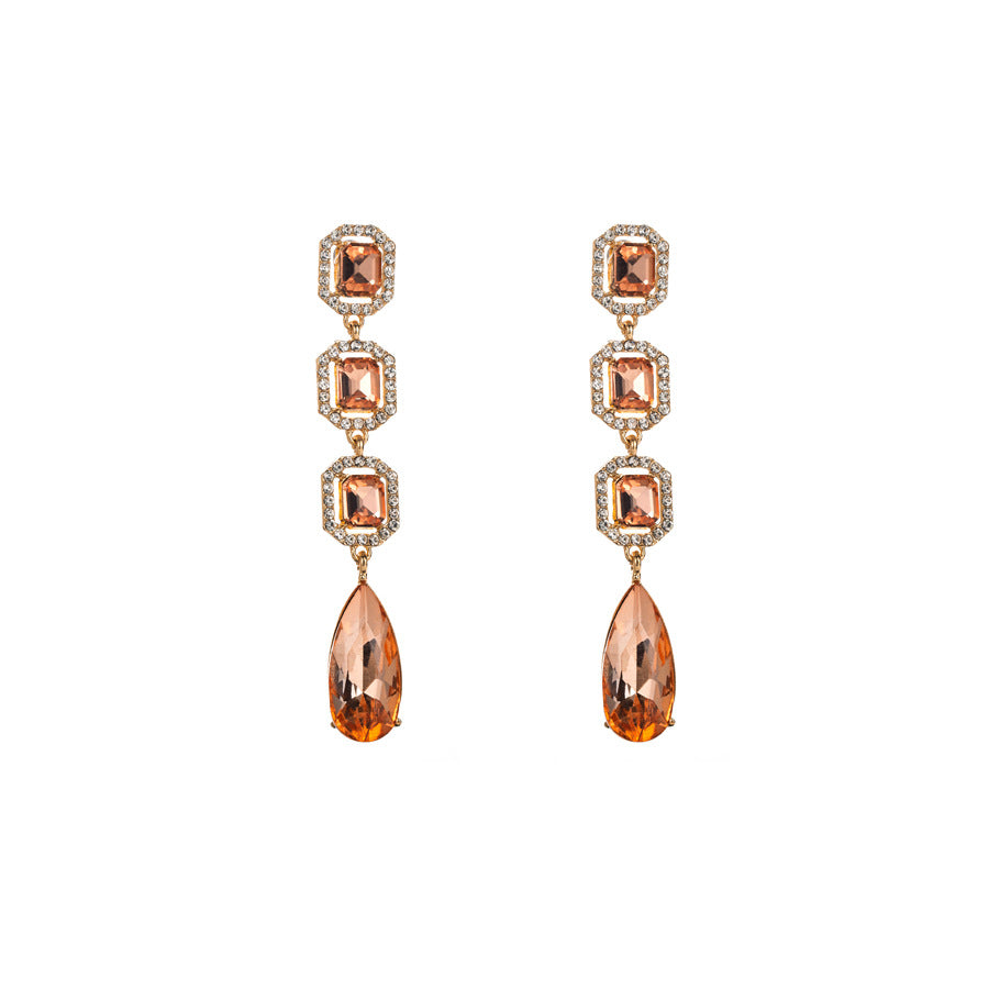 1 Pair Simple Style Water Droplets Inlay Alloy Zircon Drop Earrings