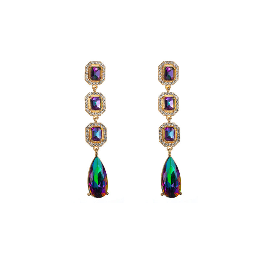 1 Pair Simple Style Water Droplets Inlay Alloy Zircon Drop Earrings