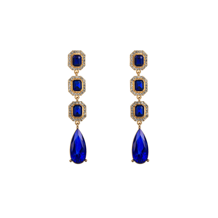 1 Pair Simple Style Water Droplets Inlay Alloy Zircon Drop Earrings