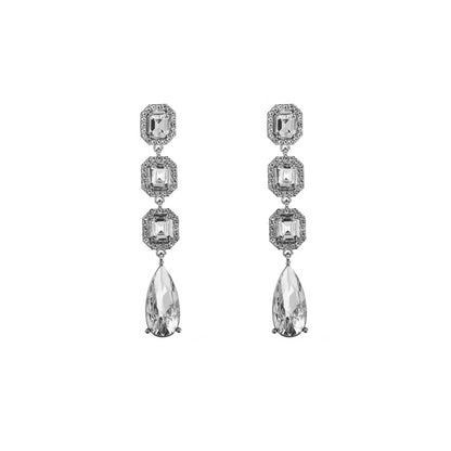 1 Pair Simple Style Water Droplets Inlay Alloy Zircon Drop Earrings