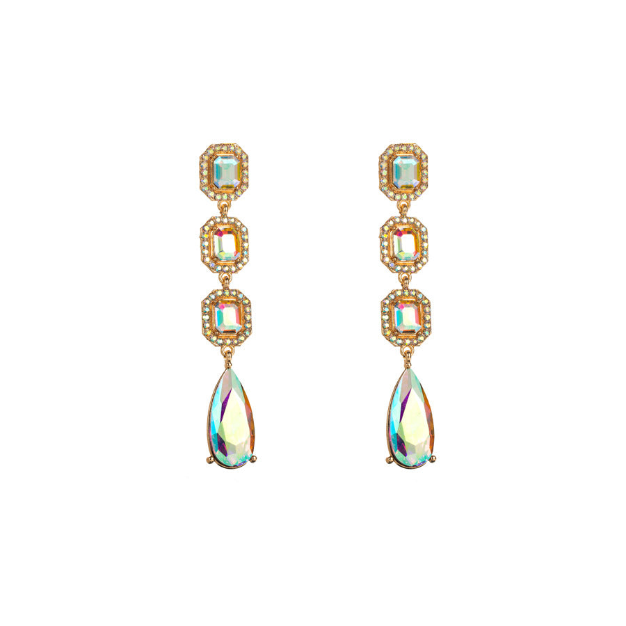 1 Pair Simple Style Water Droplets Inlay Alloy Zircon Drop Earrings