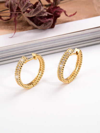 1 Pair Ig Style Simple Style Circle Plating Inlay Copper Zircon 18k Gold Plated Earrings